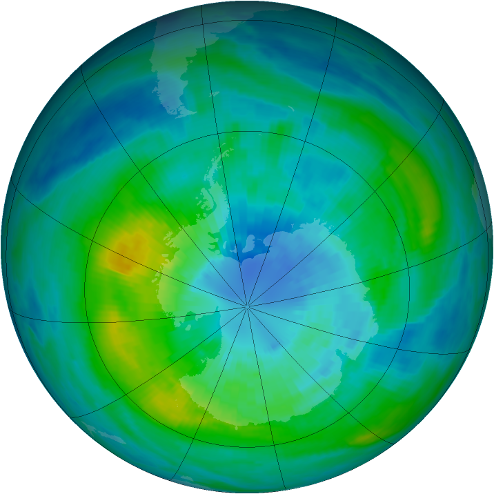 Antarctic ozone map for 27 March 1982